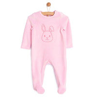HelloBaby Newborn Baby Girl Velvet Footed Jumpsuit - Pink - Miu Mau Collectibles