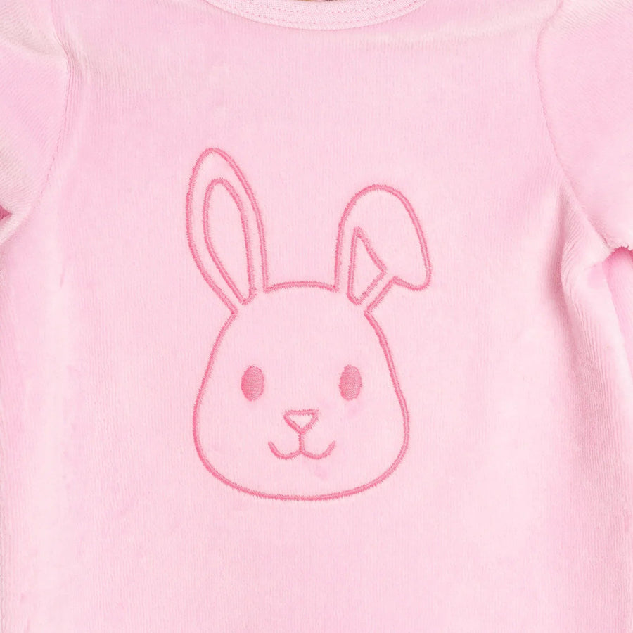 HelloBaby Newborn Baby Girl Velvet Footed Jumpsuit - Pink - Miu Mau Collectibles