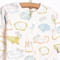 HelloBaby Newborn Boy Footed Jumpsuit - Ecru - Miu Mau Collectibles