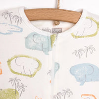 HelloBaby Newborn Boy Footed Jumpsuit - Ecru - Miu Mau Collectibles