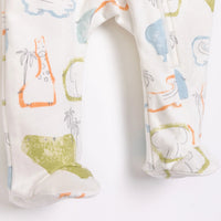 HelloBaby Newborn Boy Footed Jumpsuit - Ecru - Miu Mau Collectibles