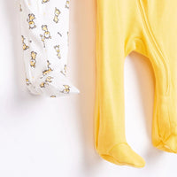 HelloBaby Newborn Boy Footed Jumpsuit - Yellow - Miu Mau Collectibles