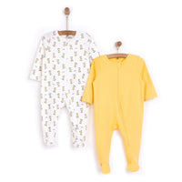 HelloBaby Newborn Boy Footed Jumpsuit - Yellow - Miu Mau Collectibles