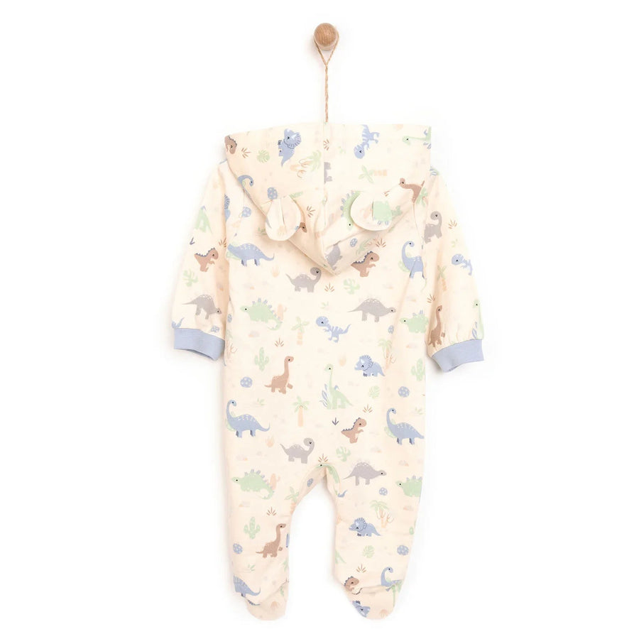 HelloBaby Newborn Boy Hooded Jumpsuit - Ecru - Miu Mau Collectibles