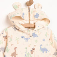 HelloBaby Newborn Boy Hooded Jumpsuit - Ecru - Miu Mau Collectibles