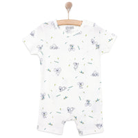 HelloBaby Newborn Boy Short Overalls - Ecru - Miu Mau Collectibles
