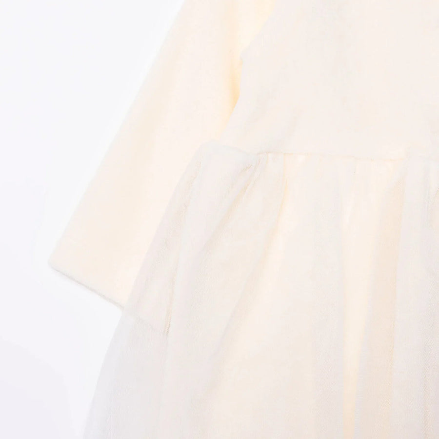HelloBaby Newborn Dress - Ecru - Miu Mau Collectibles