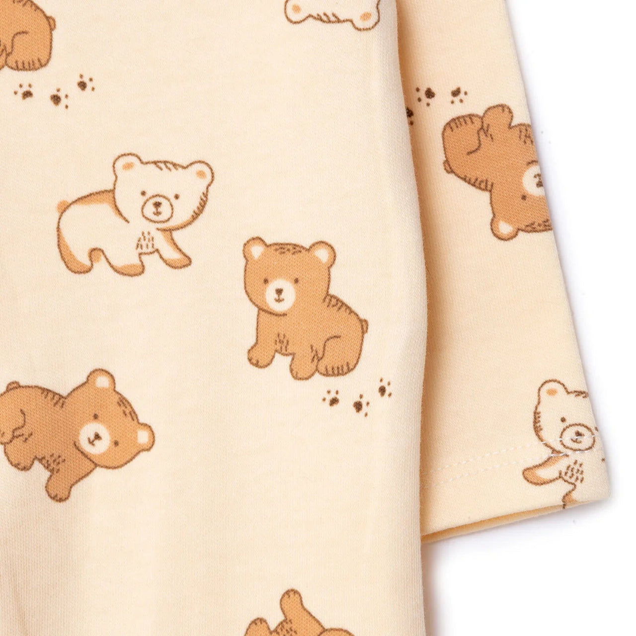 HelloBaby Newborn Footed Jumpsuit - Beige Printed - Miu Mau Collectibles