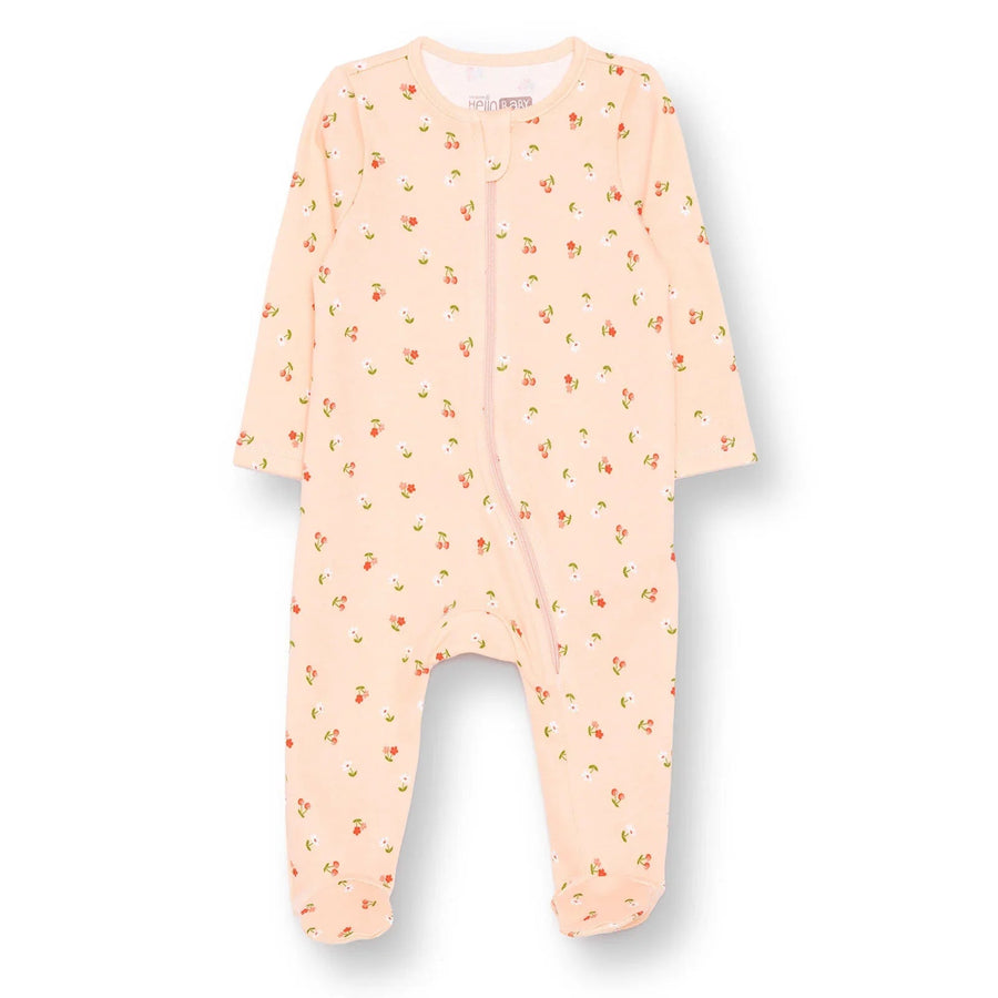 HelloBaby Newborn Footed Jumpsuit - Salmon - Miu Mau Collectibles
