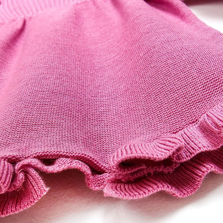 HelloBaby Newborn Frilled Knit Short Overall - Lilac - Miu Mau Collectibles