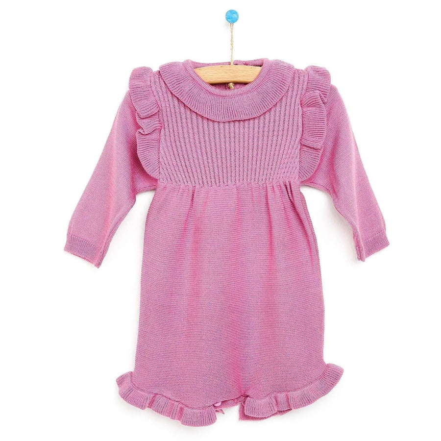 HelloBaby Newborn Frilled Knit Short Overall - Lilac - Miu Mau Collectibles