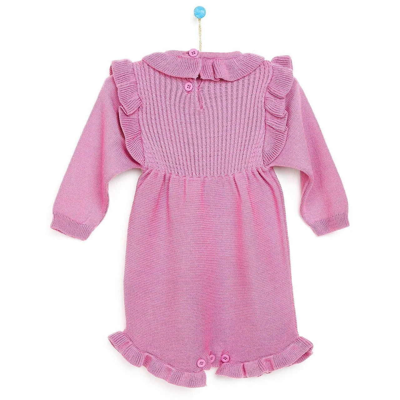 HelloBaby Newborn Frilled Knit Short Overall - Lilac - Miu Mau Collectibles