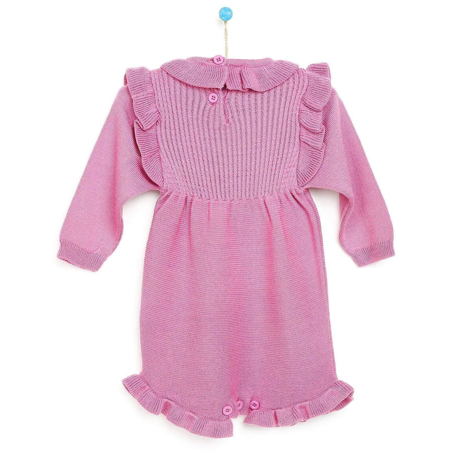 HelloBaby Newborn Frilled Knit Short Overall - Lilac - Miu Mau Collectibles