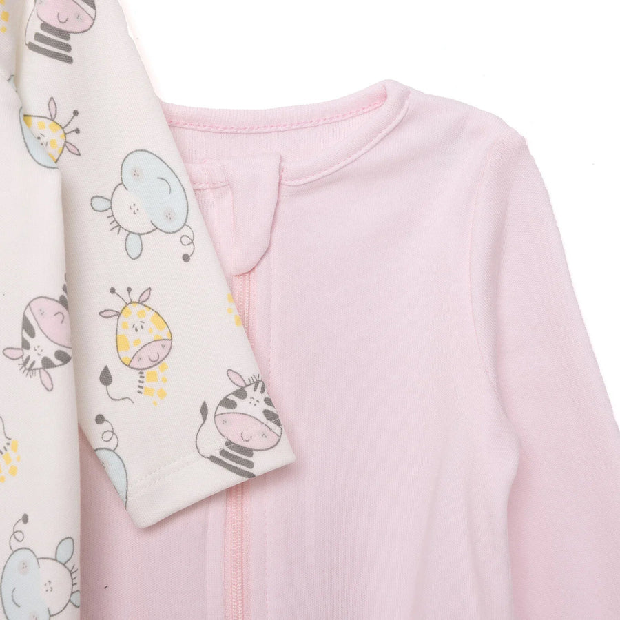 HelloBaby Newborn Girl Footed Jumpsuit - Ecru - Miu Mau Collectibles