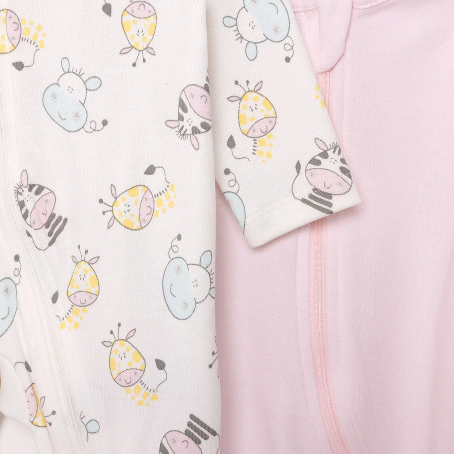 HelloBaby Newborn Girl Footed Jumpsuit - Ecru - Miu Mau Collectibles