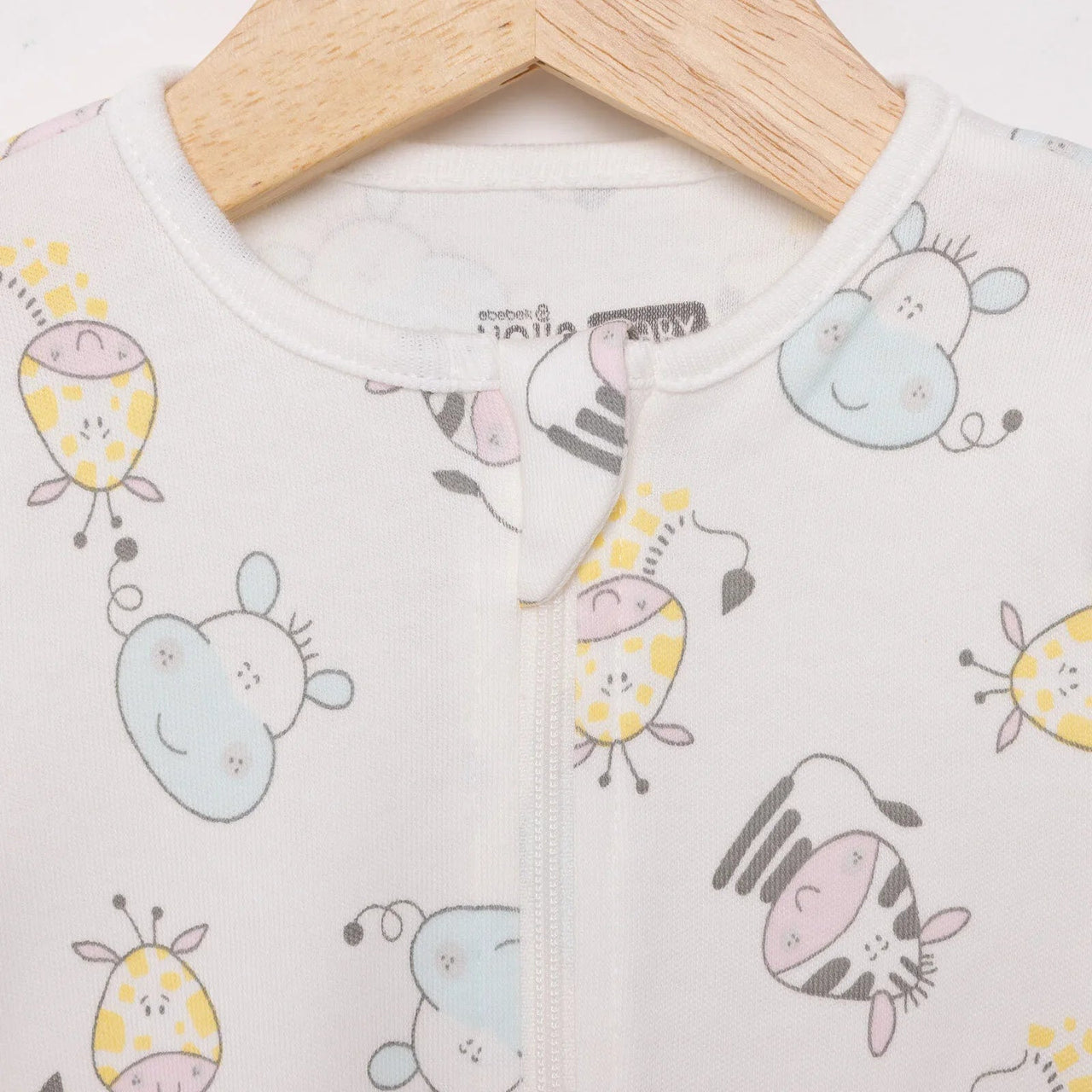 HelloBaby Newborn Girl Footed Jumpsuit - Ecru - Miu Mau Collectibles