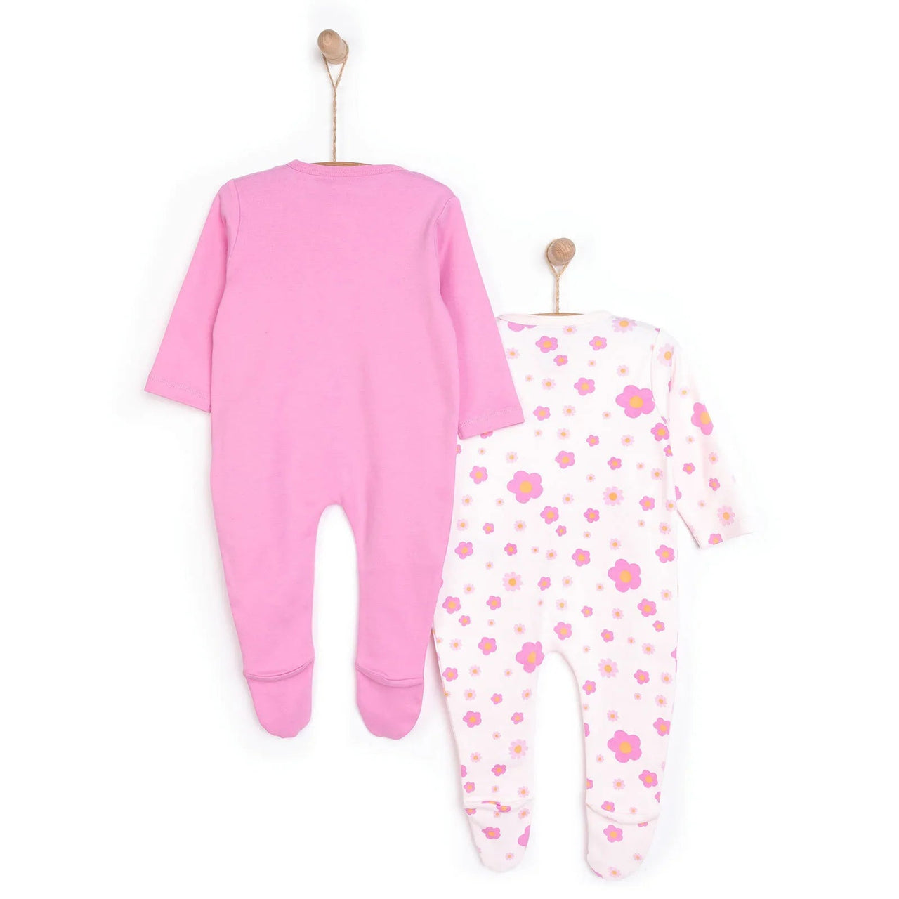 HelloBaby Newborn Girl Footed Jumpsuit - Pink - Miu Mau Collectibles