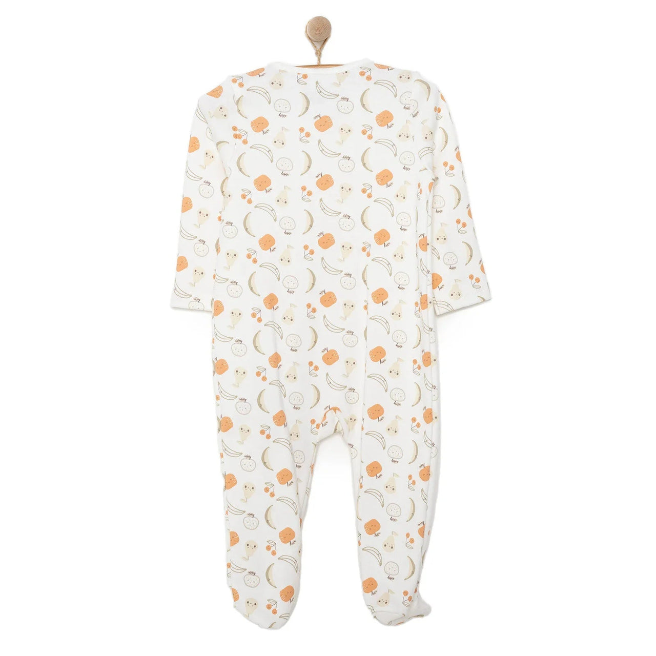 HelloBaby Newborn Girl Organic Footed Jumpsuit - Ecru - Miu Mau Collectibles