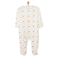 HelloBaby Newborn Girl Organic Footed Jumpsuit - Ecru - Miu Mau Collectibles