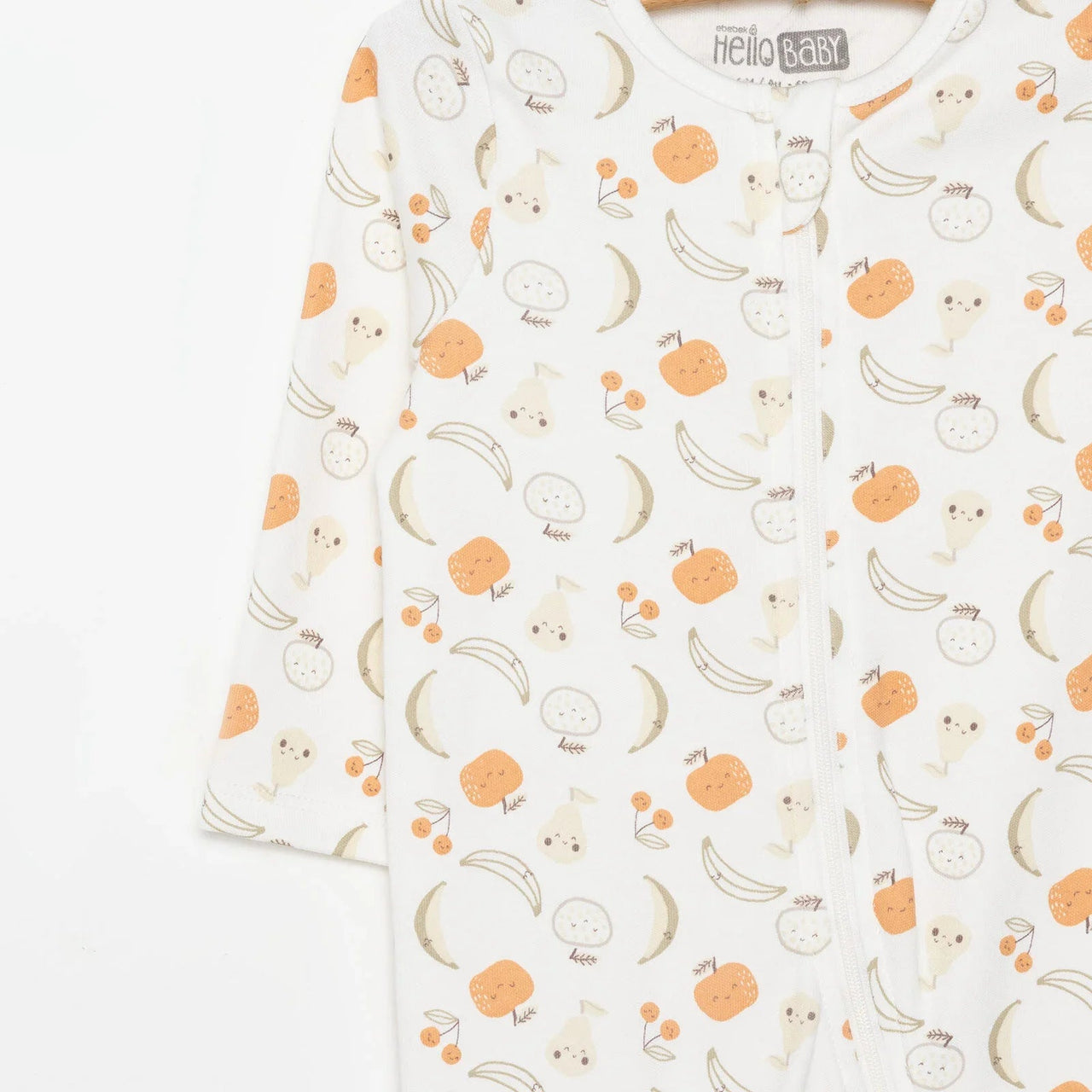 HelloBaby Newborn Girl Organic Footed Jumpsuit - Ecru - Miu Mau Collectibles