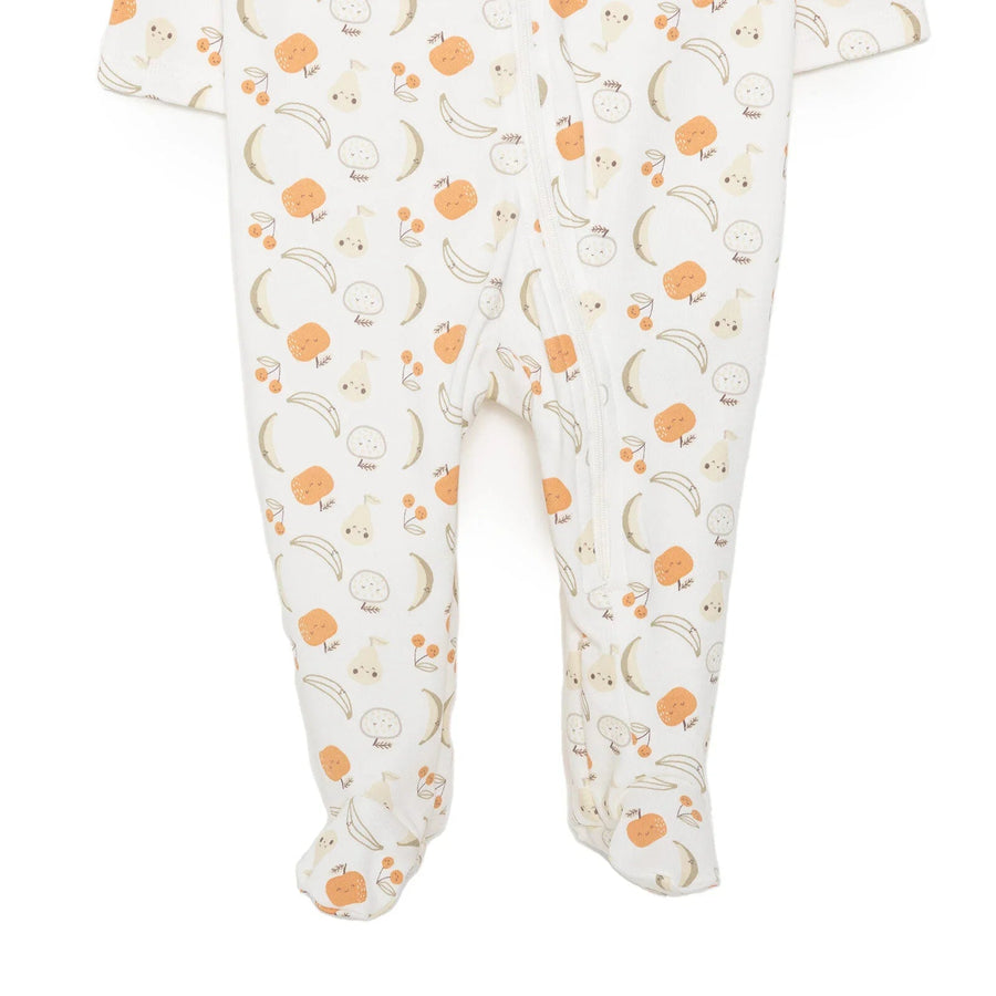 HelloBaby Newborn Girl Organic Footed Jumpsuit - Ecru - Miu Mau Collectibles