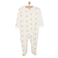 HelloBaby Newborn Girl Organic Footed Jumpsuit - Ecru - Miu Mau Collectibles