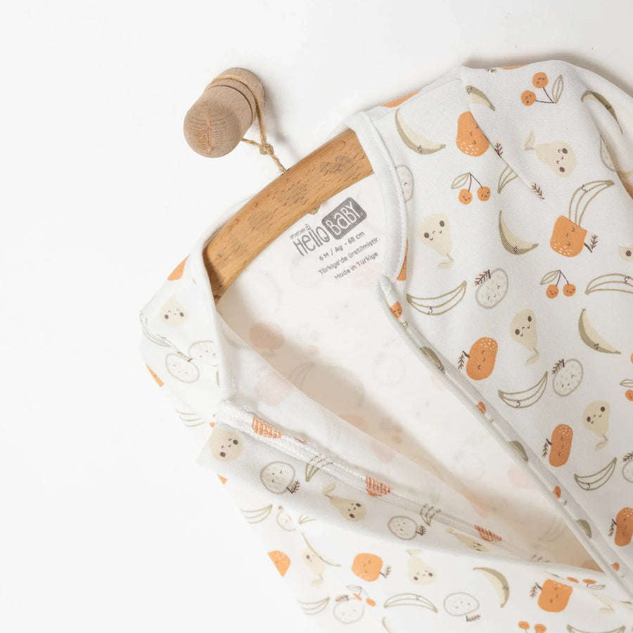 HelloBaby Newborn Girl Organic Footed Jumpsuit - Ecru - Miu Mau Collectibles