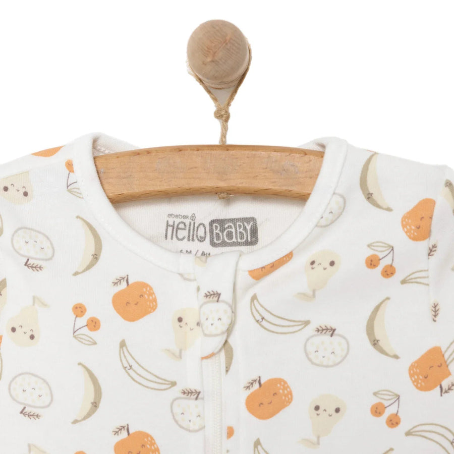 HelloBaby Newborn Girl Organic Footed Jumpsuit - Ecru - Miu Mau Collectibles