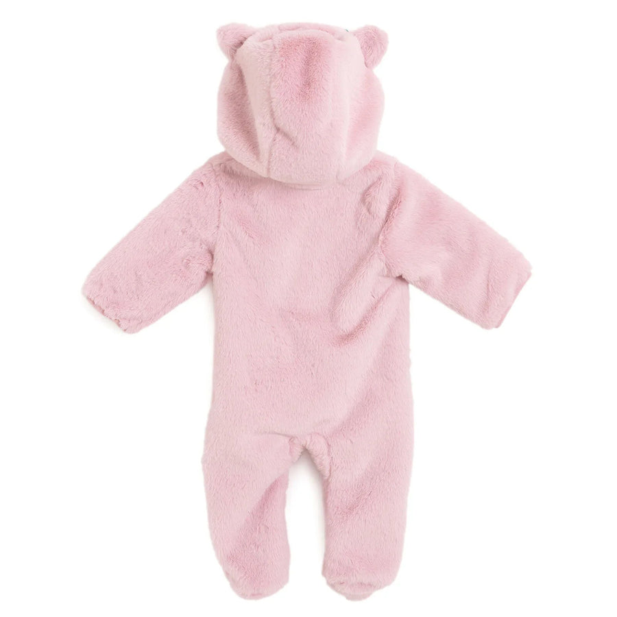 HelloBaby Newborn Girl Plush Footed Jumpsuit - Pink - Miu Mau Baby & Kids Store