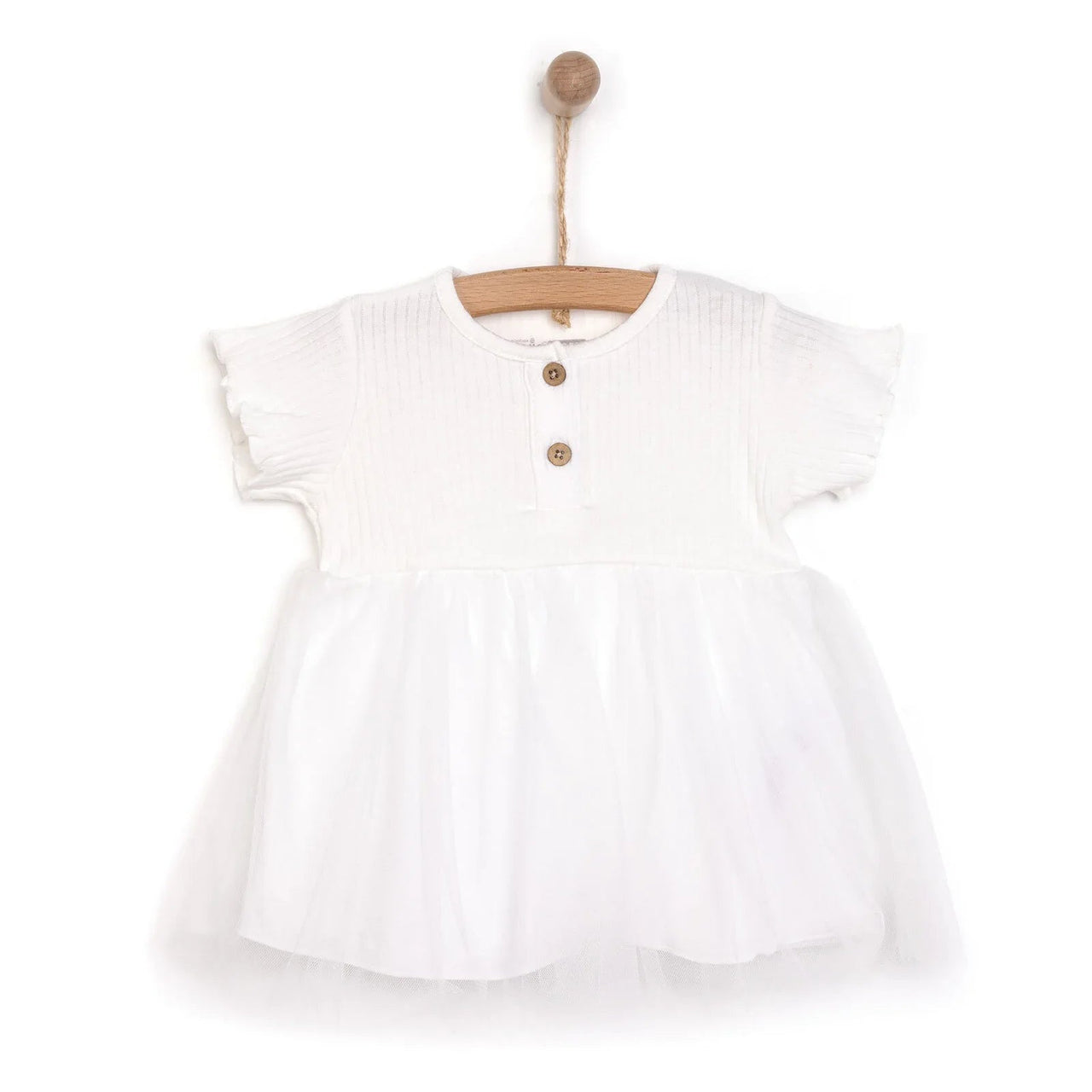 HelloBaby Newborn Girl Tulle Dress - Ecru - Miu Mau Baby & Kids Store