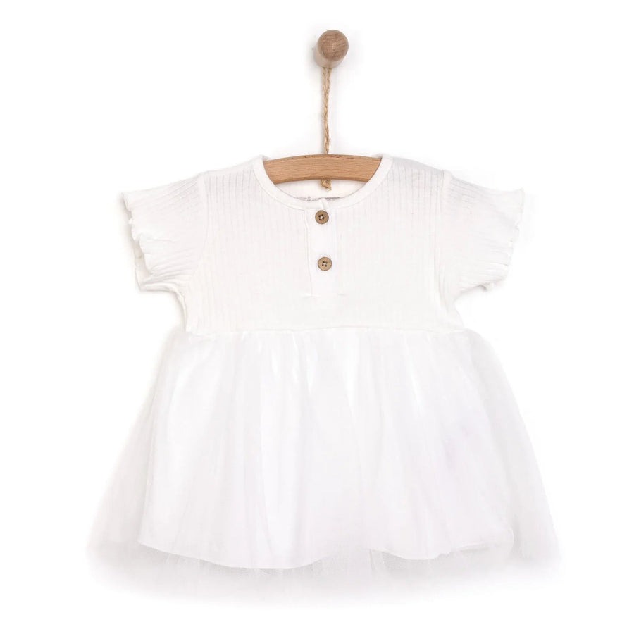 HelloBaby Newborn Girl Tulle Dress - Ecru - Miu Mau Baby & Kids Store
