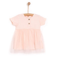 HelloBaby Newborn Girl Tulle Dress - Salmon - Miu Mau Baby & Kids Store