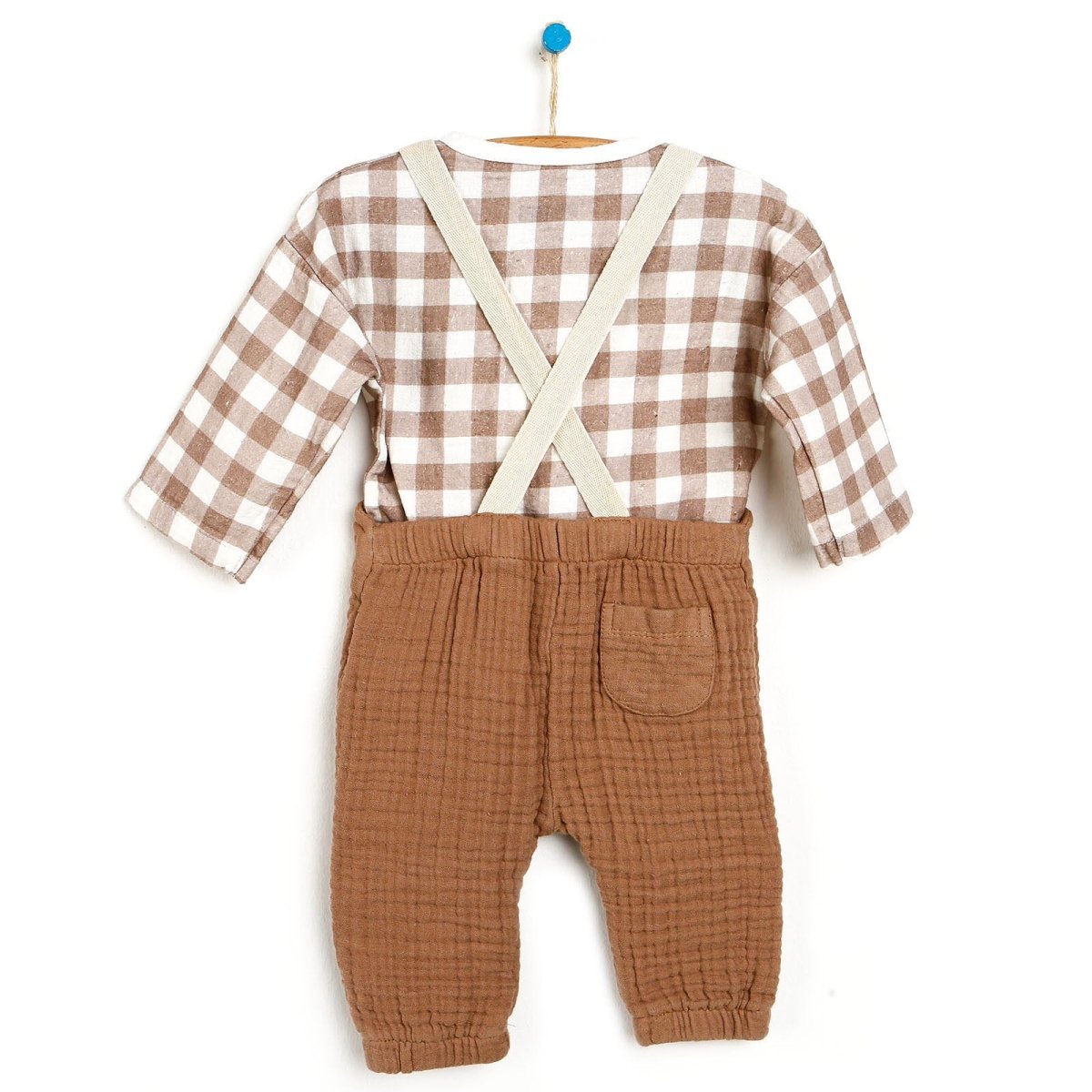 HelloBaby Newborn Muslin Overalls - Sweatshirt - Brown - Miu Mau Collectibles