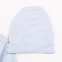 HelloBaby Newborn Organic Wrapover Top - Hat - Blue - Miu Mau Collectibles