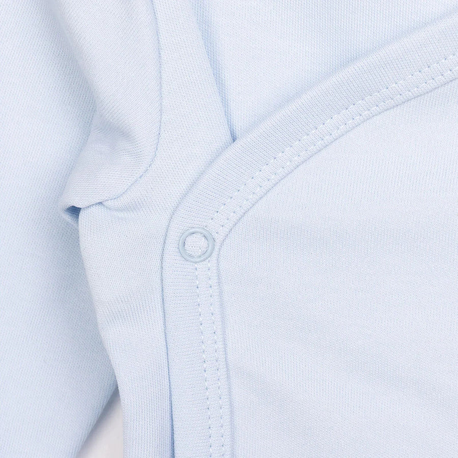 HelloBaby Newborn Organic Wrapover Top - Hat - Blue - Miu Mau Collectibles