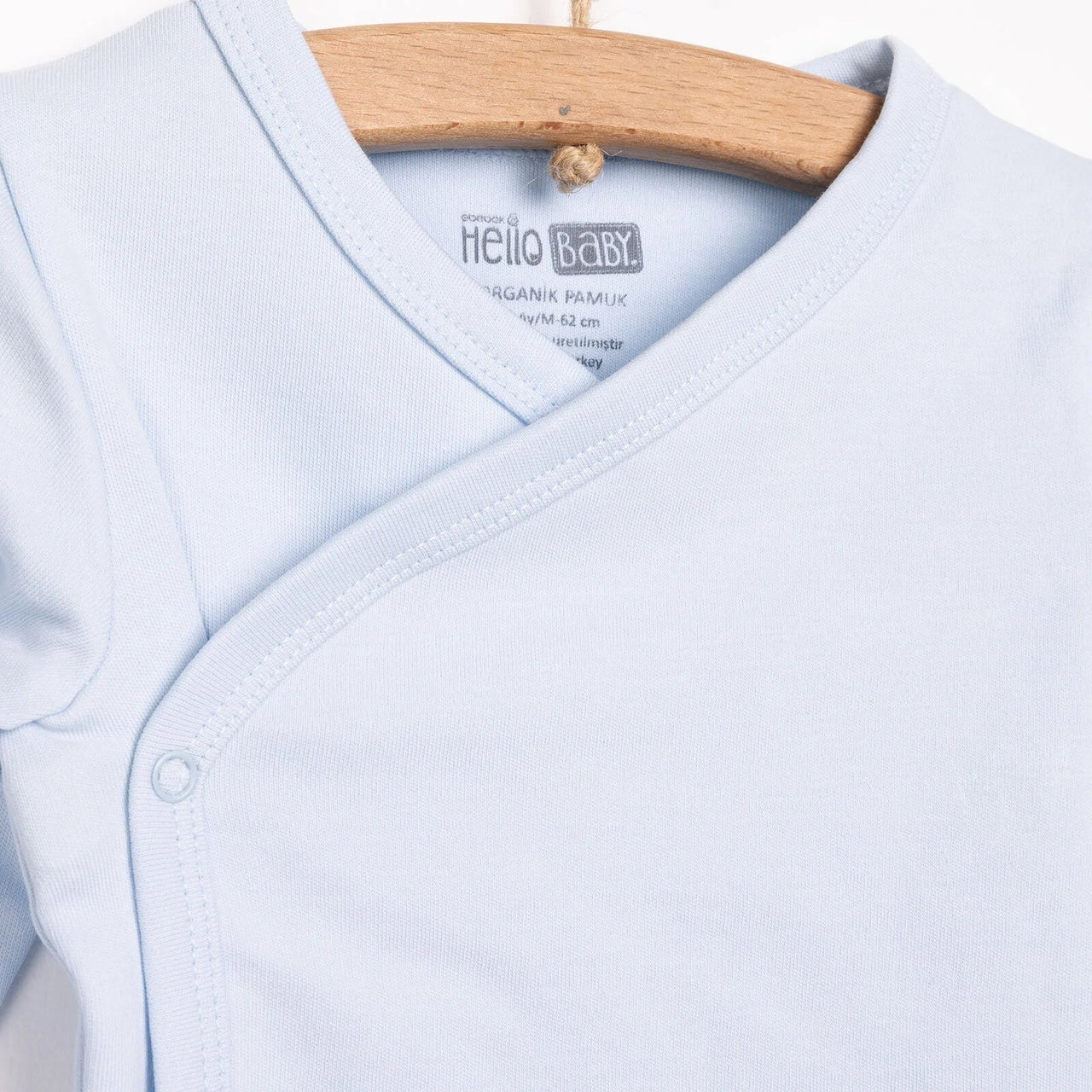 HelloBaby Newborn Organic Wrapover Top - Hat - Blue - Miu Mau Collectibles