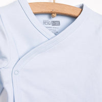 HelloBaby Newborn Organic Wrapover Top - Hat - Blue - Miu Mau Collectibles