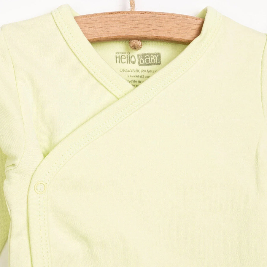 HelloBaby Newborn Organic Wrapover Top - Hat - Green - Miu Mau Collectibles