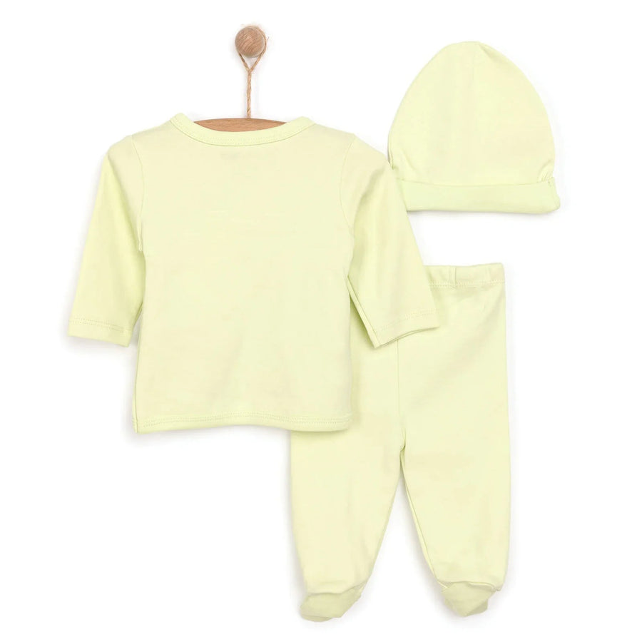 HelloBaby Newborn Organic Wrapover Top - Hat - Green - Miu Mau Collectibles