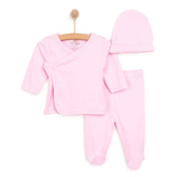 HelloBaby Newborn Organic Wrapover Top - Hat - Pink - Miu Mau Collectibles
