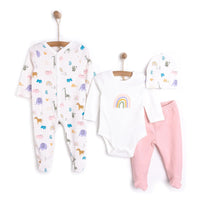 HelloBaby Newborn Unisex 4 pcs Starter Set - Light Pink - Miu Mau Collectibles