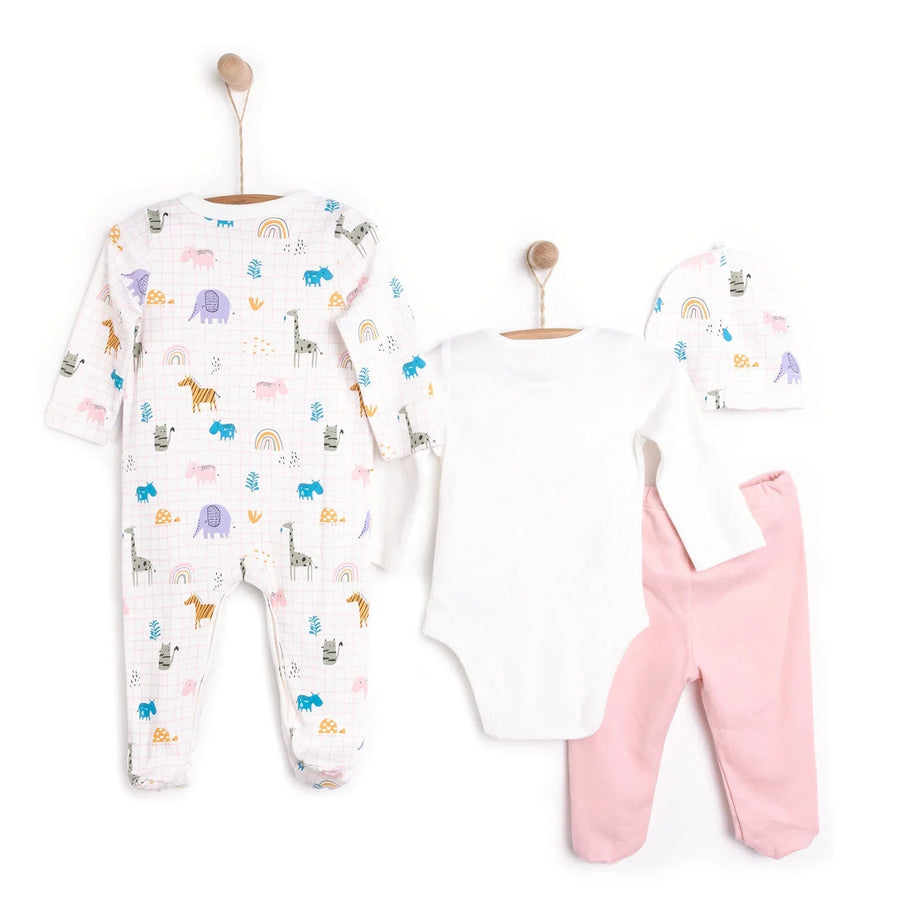 HelloBaby Newborn Unisex 4 pcs Starter Set - Light Pink - Miu Mau Collectibles