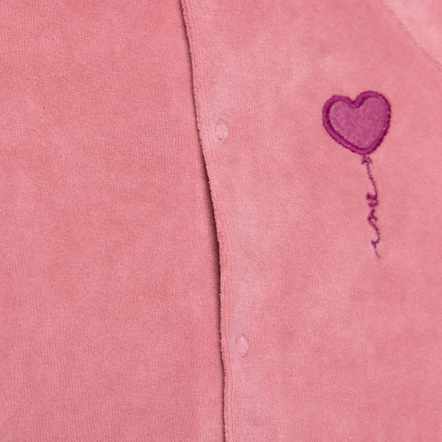 HelloBaby Newborn Velvet Footlesss Jumpsuit - Dark Pink - Miu Mau Collectibles