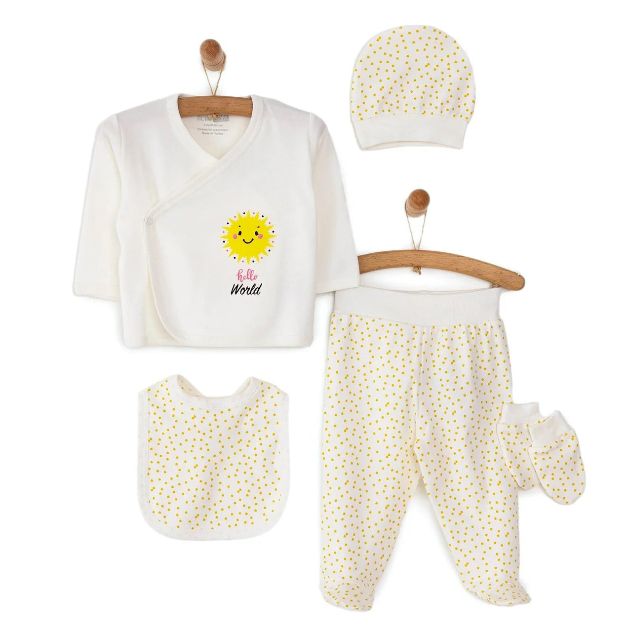 HelloBaby Sunshine 5 - Piece Newborn Set - Ecru - Miu Mau Collectibles