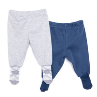 HelloBaby Unisex Footed Bottom 2 pcs - Navy Blue - Miu Mau Collectibles