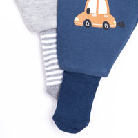 HelloBaby Unisex Footed Bottom 2 pcs - Navy Blue - Miu Mau Collectibles