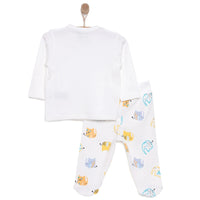 HelloBaby Unisex Wrapover Top - Footed Bottom - Ecru - Miu Mau Collectibles