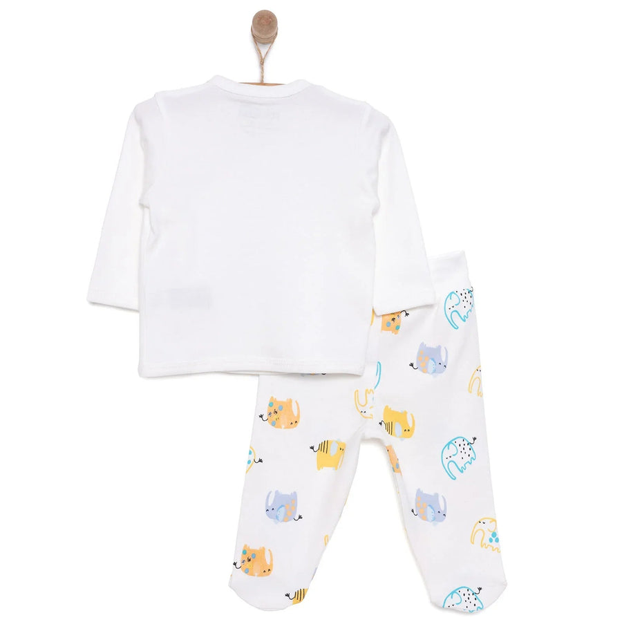 HelloBaby Unisex Wrapover Top - Footed Bottom - Ecru - Miu Mau Collectibles