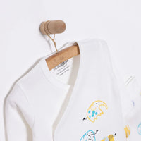 HelloBaby Unisex Wrapover Top - Footed Bottom - Ecru - Miu Mau Collectibles