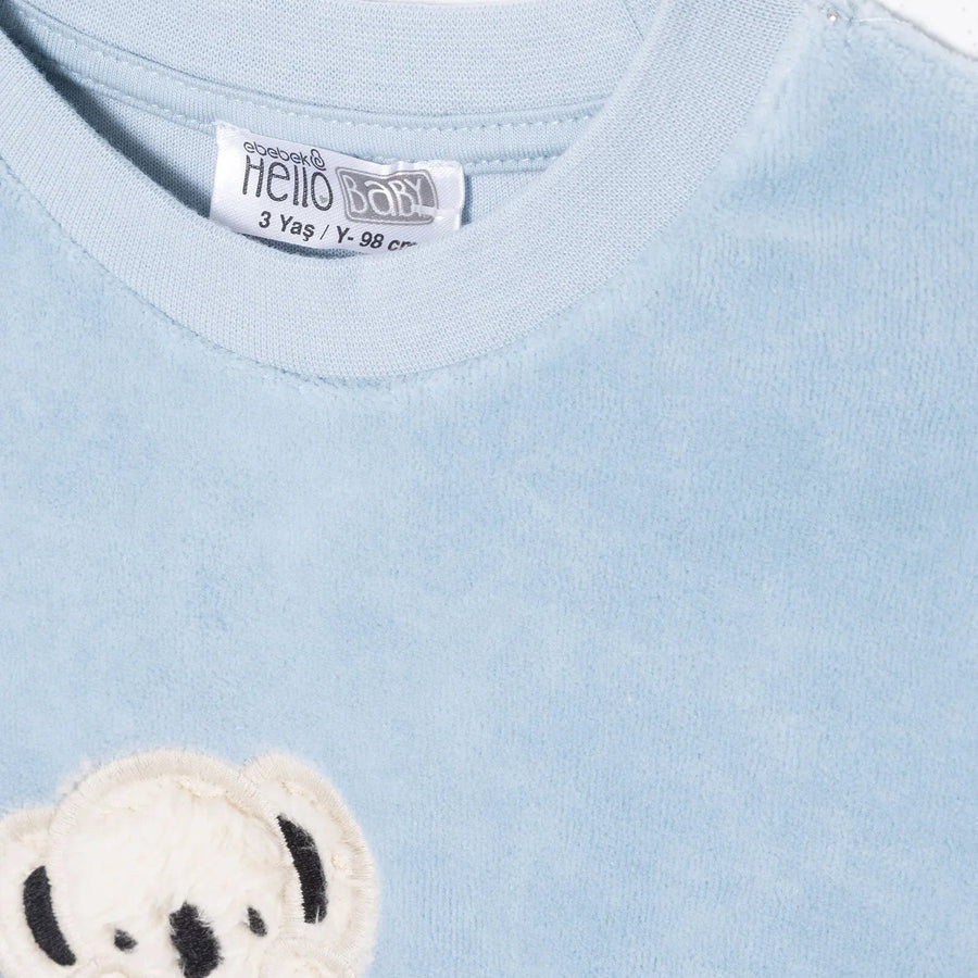 HelloBaby Velvet Pyjamas Set - Blue - Miu Mau Collectibles